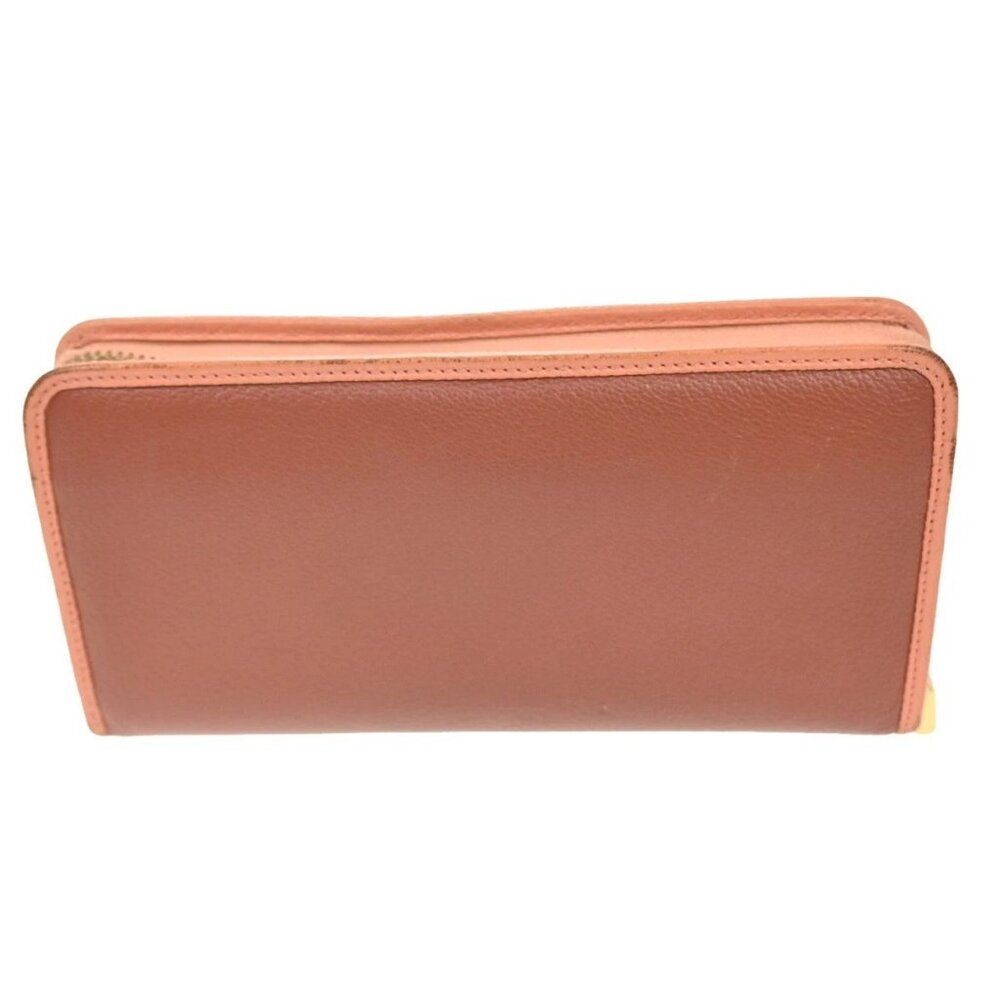 LOEWE Anagram Zipper Around Long Wallet Leather Brown Pink GHW Spain 31KB947 - Picture 3 of 14
